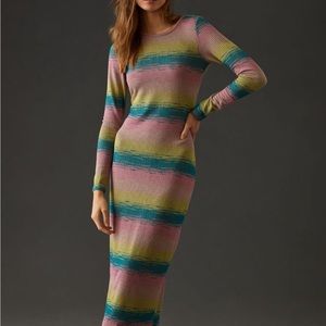 Anthropologie Multicolor Striped Maxi Dress